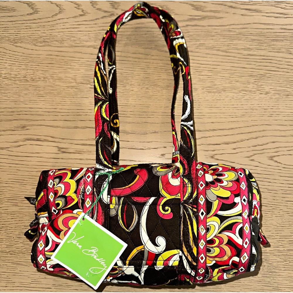 NWT Vera Bradley Puccini 100 Handbag Mini Duffel Barrel Quilted Bag Vintage 2008